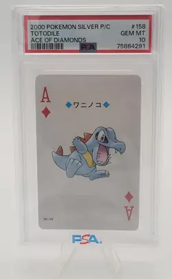 2000 Pokemon Silver Playing Cards #158 Totodile Ace Of Diamonds PSA 10 GEM MINT - Image 2
