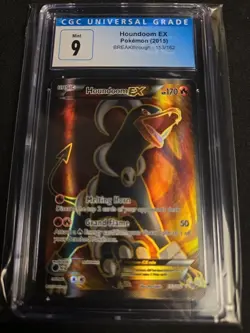 CGC 9 MINT Houndoom EX 2015 BREAKthrough 153/162 Ultra Rare Holo Pokemon Card - Image 1