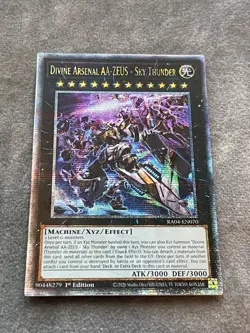 Yugioh Divine Arsenal AA-Zeus Sky Thunder Quarter Century Secret RA04-EN070 1st - Image 1