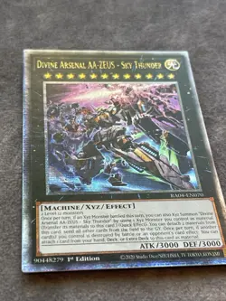 Yugioh Divine Arsenal AA-Zeus Sky Thunder Quarter Century Secret RA04-EN070 1st - Image 2