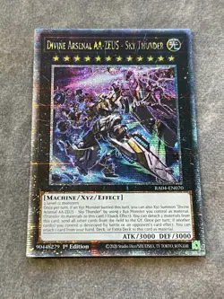 Yugioh Divine Arsenal AA-Zeus Sky Thunder Quarter Century Secret RA04-EN070 1st - Image 3