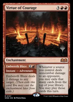 1x - Virtue of Courage - (promo pack) - Wilds of Eldraine - NM MTG - Image 1