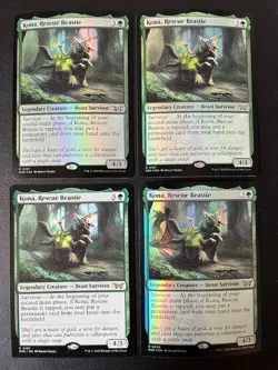 MTG- Kona, Rescue Beastie x4 - Duskmourn - (3 are FOIL) - Image 1