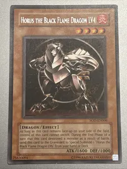 Horus The Black Flame Dragon LV4 SOD-EN006 Soul of the Duelist Unlimited Rare LP - Image 1