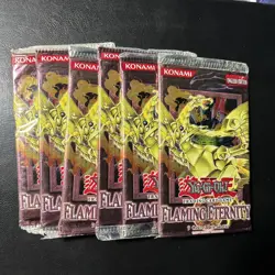 6x 2003 Konami Yu-Gi-Oh Flaming Eternity 1st Ed Foil Packs FACTORY SEALED Rare! - Image 1