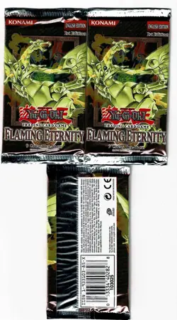 YUGIOH FLAMING ETERNITY BOOSTER PACKS OUT OF PRINT 2 PACK LOT - Image 1