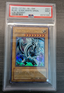 YU-GI-OH! PSA 9 Blue-Eyes White Dragon LOB-001 Ultra Rare Reprint 2010 Yugioh NM - Image 5