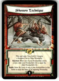 Legend of the Five Rings Four Winds A Perfect Cut Card - Shosuro Technique - Image 1