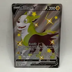 Pokemon Boltund V SWSH085 Shining Fates Full Art Holo Black Star Promo MP Card - Image 1