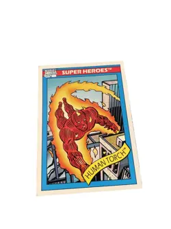 Marvel Comics Card Super Heroes Human Torch 990 Very Rare As Seen - Image 1