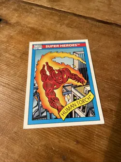 Marvel Comics Card Super Heroes Human Torch 990 Very Rare As Seen - Image 2