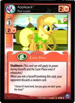 My Little Pony CCG Premier Applejack Plant Leader Common Trading Card - Image 1