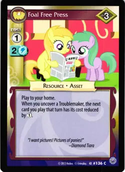 My Little Pony CCG Premier Foal Free Press Common Trading Card - Image 1