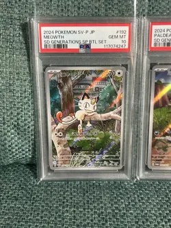 PSA 10 Meowth 192/SV-P Paldean Wooper 193/SV-P AR SEQ Set Deck Pokemon Card JPN - Image 3