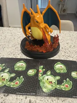 Charizard Card Holder Figure From Charizard Super Premium Box + Stickers - Image 1