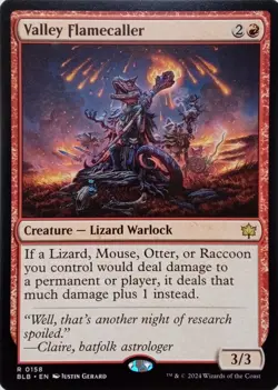 0158 VALLEY FLAMECALLER RARE BLOOMBURROW MTG CARD - Image 1