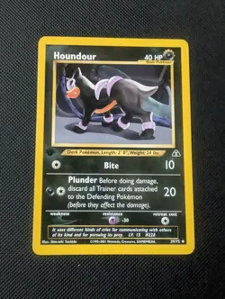 39/75 Houndour 1st Edition Card | Pokemon Neo Discovery 2001 | Near Mint UK - Image 1