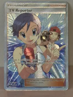 TV Reporter 167/168 Full Art Trainer Celestial Storm 2017 Pokemon Card NM - Image 1