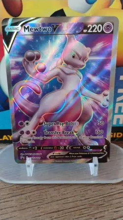 MEWTWO V Black Star Promo POKEMON Full-Art Holo 2020 Trading Card SWSH229 - Image 1