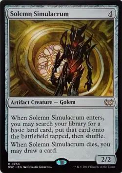 0253 SOLEMN SIMULACRUM RARE DUSKMOURN: HOUSE OF HORROR COMMANDER MTG CARD - Image 1