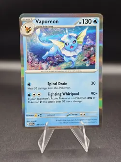 Vaporeon Holo Rare Water Type Scarlet & Violet: 151 Pokemon TCG Card 134/165 - Image 1