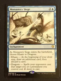 1x Monastery Siege (088) Commander 2017 LP MTG Magic the Gathering x1 MKE - Image 1