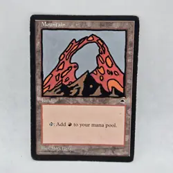 ALTERED - Mountain MtG Tempest Paint Pen MP Basic Land Magic Moderate Play - Image 1
