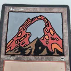 ALTERED - Mountain MtG Tempest Paint Pen MP Basic Land Magic Moderate Play - Image 5