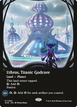 Borderless UTHROS, TITANIC GODCORE mtg NM-M Edge of Eternities 1 Mythic - Image 1