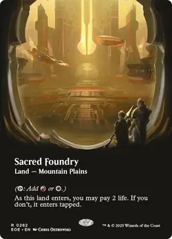 FOIL Borderless SACRED FOUNDRY mtg LP Edge of Eternities 1 Rare - Image 1