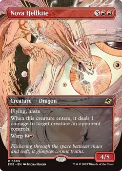 FOIL Borderless NOVA HELLKITE mtg LP Edge of Eternities 1 Rare - Image 1