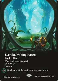 FOIL Borderless EVENDO, WAKING HAVEN mtg LP Edge of Eternities 1 Mythic - Image 1