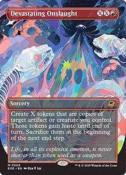 Borderless DEVASTATING ONSLAUGHT mtg NM-M Edge of Eternities 1 Mythic - Image 1