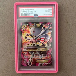2015 Pokemon XY Breakthrough #160 Mega M Mewtwo FA Full Art EX PSA 10 - Image 1