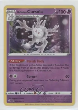 Galarian Cursola Holo Pokemon Sword & Shield Rebel Clash #079 7lf - Image 1