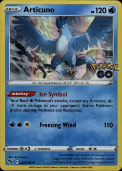 Articuno Holo Rare Pokemon GO 024/078 NM - Image 1