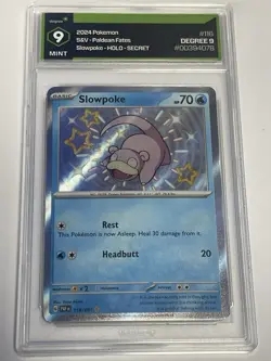 Slowpoke Shiny Rare #116/091 Pokemon TCG Paldean Fates ENGLISH Graded 9 Mint - Image 1