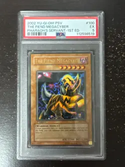 PSA 5 YuGiOh TCG The Fiend Mega Cyber 1st Edition PSV-100 - Image 1