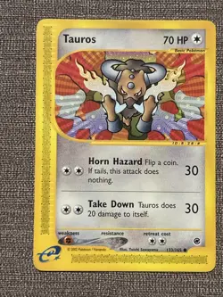Tauros 133/165 Common Non Holo Pokemon Card LP 2002 Lightly Played - Image 1