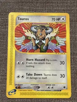 Tauros 133/165 Common Non Holo Pokemon Card LP 2002 Lightly Played - Image 2