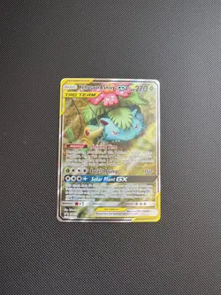 Venusaur & Snivy GX SM229 Holo Tag Team Grass Type Full Art Pokemon Card MINT - Image 1
