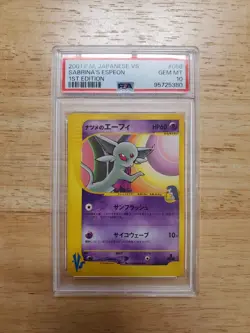 Pokemon PSA 10 GEM MINT 2001 Sabrina's Espeon 1st Edition Japanese VS Card - Image 1