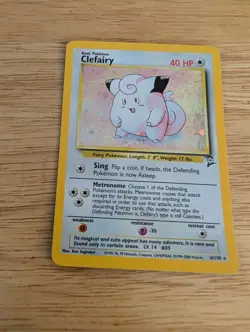 Pokemon TCG Clefairy Base Set 2 Holo Unlimited Rare Card 6/130 Vintage - Image 1