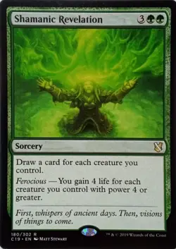 180/302 SHAMANIC REVELATION RARE COMMANDER 2019 MTG CARD - Image 1