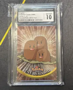 CGC 10 Dugtrio Topps Silver Foil Chrome #51 2000 Pokemon Card Rare - Image 1