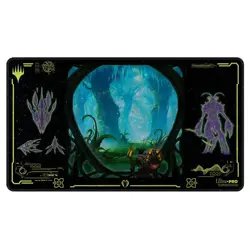 Edge of Eternties Mythic Green Holo Stitched edge PLAY MAT PLAYMAT ULTRA PRO MTG - Image 1