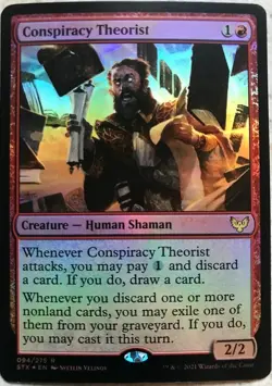 MTG Magic Strixhaven Conspiracy Theorist Creature Human Shaman FOIL Rare NM+ - Image 1