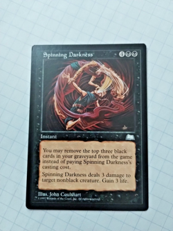 MTG Spinning Darkness Weatherlight Regular Common - Bit of Edge Wear - See Pics - Image 1