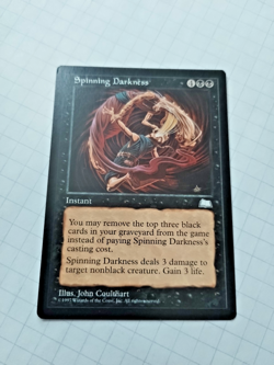 MTG Spinning Darkness Weatherlight Regular Common - Bit of Edge Wear - See Pics - Image 2
