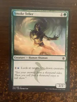 Smoke Teller Misprint Cyan Ink Khans of Tarkir MTG - Image 1